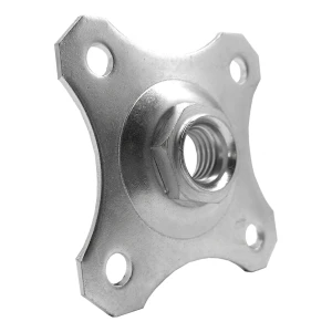 Dekoratívny štítok 80×80×3 mm pod nastaviteľný záves M16 – pozinkovaný