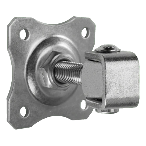 Nastaviteľný brankový závěs s ozdobným štítkom M16 80×80 mm oceľový pozinkovaný 001-363 (1)