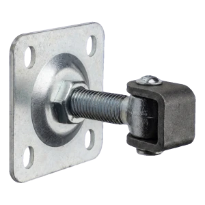 PSG regulovateľný záves pre brány M20 so štítom 100×100 mm pozinkovaný – čierne ucho