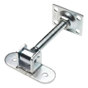 PSG regulovateľný brankový pant M16 so štítkom 115×40 mm a upevňovacou platňou 75×55×3 mm