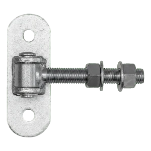 Regulovateľný brankový záves M18 so štítom 140×50 mm – pozinkovaný