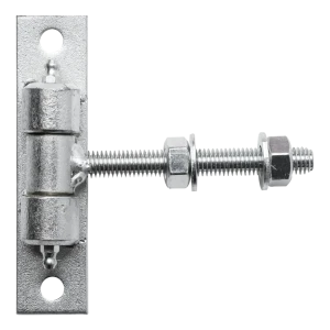 Regulovateľný brankový pant M12 pozinkovaný – štítok 130×30 mm