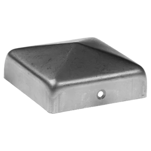 Obálková oceľová strieška na oplotový stĺpik 120×120 mm – surová