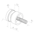 Bodový držiak na sklo 6-12 mm fi 30/13/M8x40 AISI 304 plochý systém medený 000-481 (3)