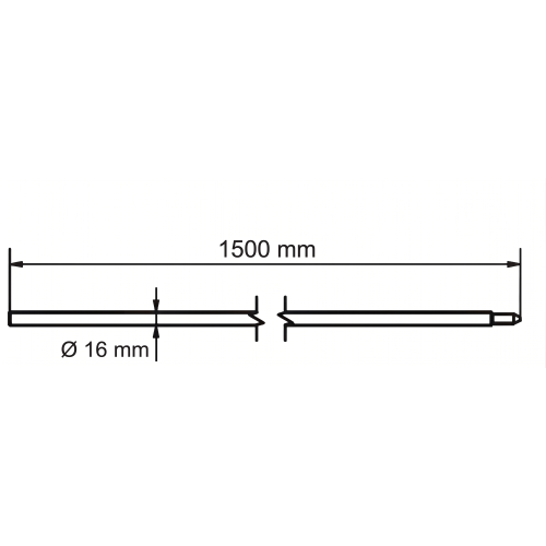 Skladaná uzemňovacia tyč s Morseovým kužeľovým zámkom fi 16 x 1500 mm – pozinkovaná oceľ (žiarový pozink) 001-774 (2)