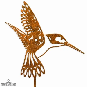 Záhradný šperk Hrdzavý Kolibri XL – dekorácia z corten ocele 22×102 cm