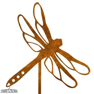 Zawieszalnia – záhradná dekorácia Vážka z cortenovej ocele XL 19×99 cm