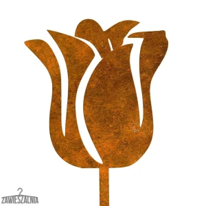 Záhradná dekorácia – hrdzavý tulipán z cortenovej ocele 14×95 cm