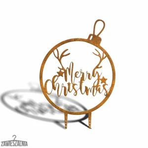 Zawieszalnia – záhradná ozdoba Bombka Merry Christmas XL 77 cm z cortenovej ocele