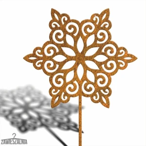 Biżuteria Ogrodowa – záhradná dekorácia Snehová Hviezda XXL 93 cm corten oceľ