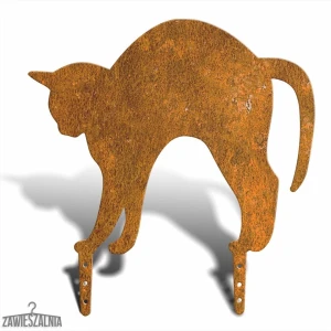 Zawieszalnia – záhradný strašiak Mačka s Oblúkom L 38 cm, corten oceľ