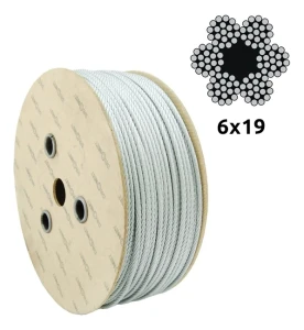 Oceľové pozinkované lano Ø8,0 mm 6×19 s vláknitým jadrom FC – predaj na metre