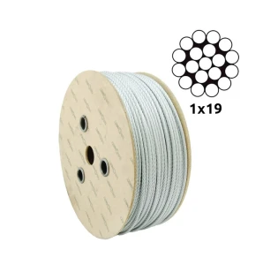 Oceľové pozinkované lano Ø2,0 mm jednopramenné 1×19 – predaj na metre