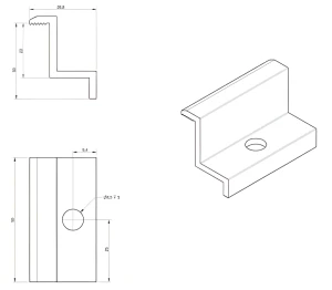 Bočná klema H30 čierna anodizovaná – koncová klema PV L50