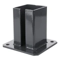 Oceľová základňa pre plotový stĺpik 100×100 mm – montážna pätka grafit RAL 7016 000-792 (2)