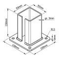 Oceľová základňa (pätka) k plotovému a bránovému stĺpiku 100×100 mm, pozinkovaná 000-789 (3)