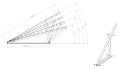 Trojuholníkový držiak solárnych panelov, Nastaviteľný - 15-30 Vertikálne - 1500x580x1050 PV-09-07 (2)