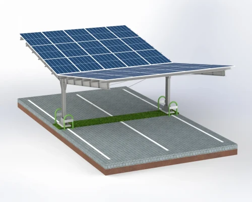 Prístrešok pre auto Fotovoltaická búda pre 4 vozidlá T 11,4m x 5,2m Solárne parkovisko GPV-101-13 (2)