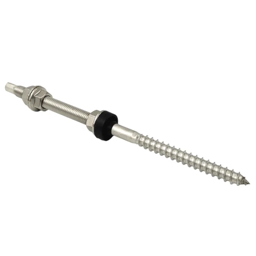 Skrutka s Dvojitým Závitom na upevnenie solárnych panelov oceľ A2 M12 x 250 PV-06-06