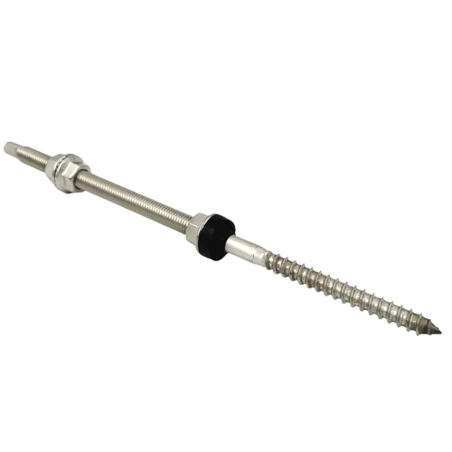 Skrutka s Dvojitým Závitom na upevnenie solárnych panelov oceľ A2 M12 x 300 PV-06-07