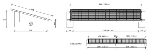 Záťažové systém na horizontálnu montáž FV na plochých strechách SE800 - paleta 16 kusov GPV-600-01 (2)