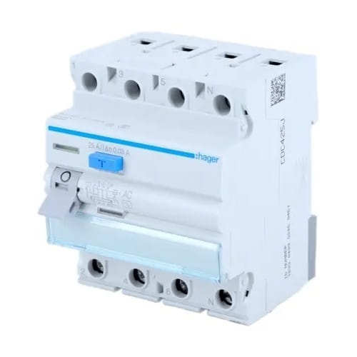 Hager Zvyškový prúdový istič 4P 40A 30mA Typ AC GPV-401-36