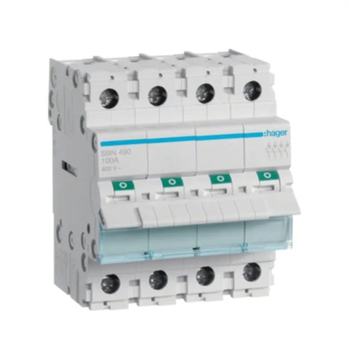 Hager Odpojovač izolačného spínača 3-fázový 4P 100A 400V AC GPV-401-120