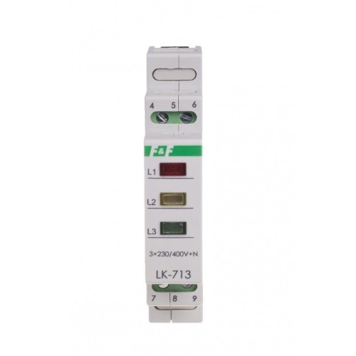 F&F Filipowski Svetelná kontrolka 3×230V+N 3xLED zelená GPV-401-121