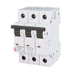 ETI Nadprúdový istič C 25A 3P 10kA