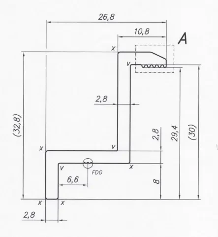 Koncová svorka H30 Hliník 6060 Otvor M8 lakovaný PV-03-30 (2)