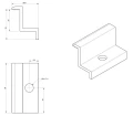 Koncová svorka H30 Hliník 6060 Otvor M8 lakovaný PV-03-30 (3)