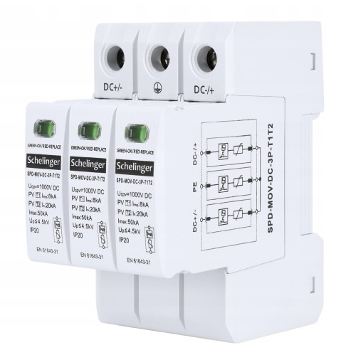 Schelinger Zvodič prepätia 3P 8kA DC 1000V GPV-401-24