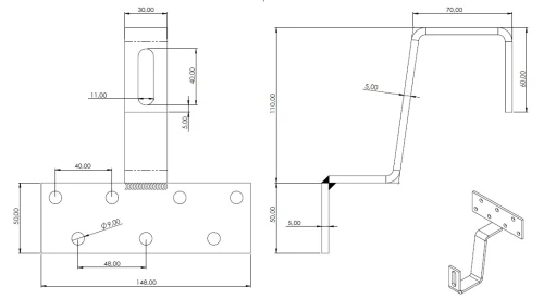 Strešný hák T zváraný 110 mm A2 TS PV-08-44 (2)