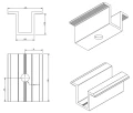 Stredová príchytka H25 L50 surová so skrutkou M8x20 a vložkou pre panely 30 mm PV-04-16 (3)