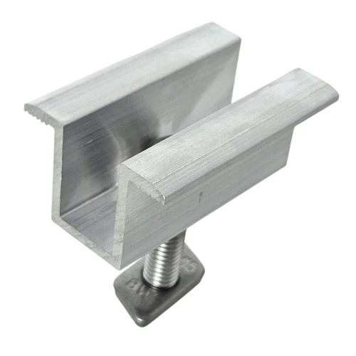 Stredová príchytka H25 L50 surová so skrutkou M8x25 a vložkou pre panely 35 mm PV-04-17