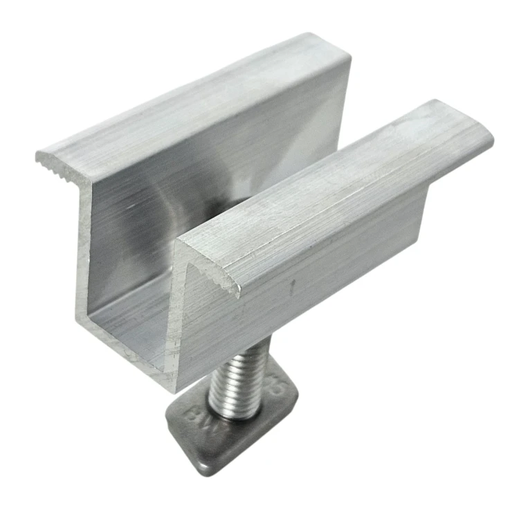 Stredová príchytka H25 L50 surová so skrutkou M8x25 a vložkou pre panely 35 mm PV-04-17