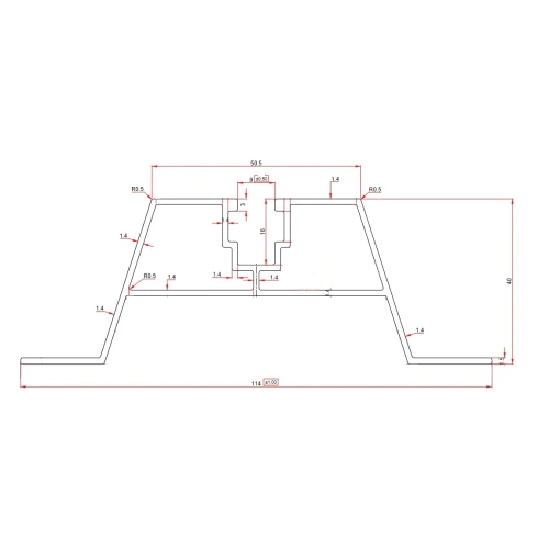 Trapézový mostík 60cm H-40 z EPDM pre strechy z trapézového plechu PV-02-03-03 (2)
