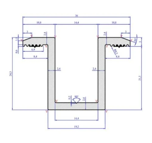 Stredová svorka L50 H25 so zemniacim kolíkom PV-04-19 (2)
