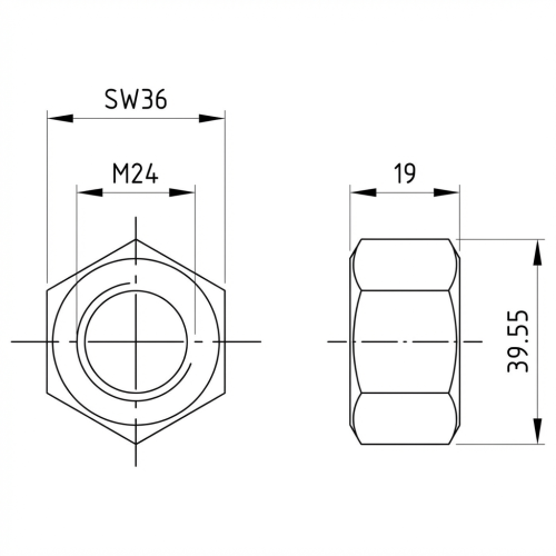 Šesťhranná matica M24 DIN 934 A2-70 000-054 (2)
