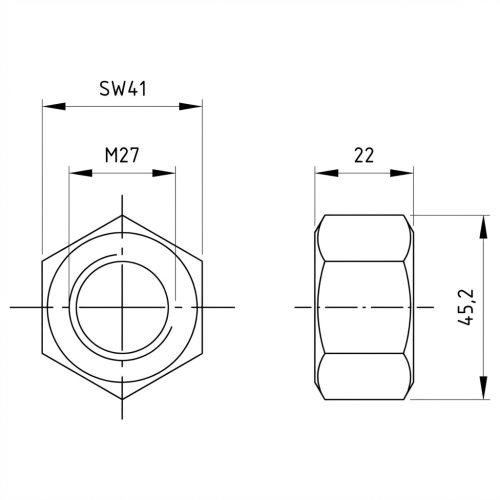 Šesťhranná matica M27 DIN 934 A2-70 000-056 (2)