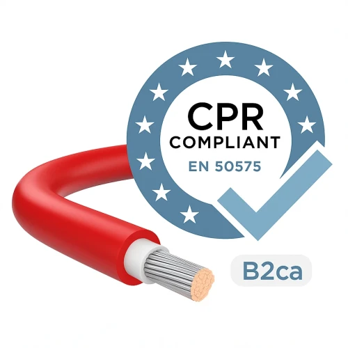 Kábel pre fotovoltaické inštalácie H1Z2Z2-K trieda B2 (CPR) Červený 6mm NEHORĽAVÝ 000-114 (2)
