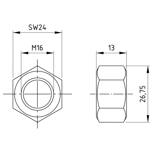 Šesťhranná matica M16 DIN 934 A4-80 000-073 (3)