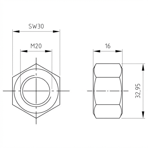 Šesťhranná matica M20 DIN 934 A4-80 000-074 (3)