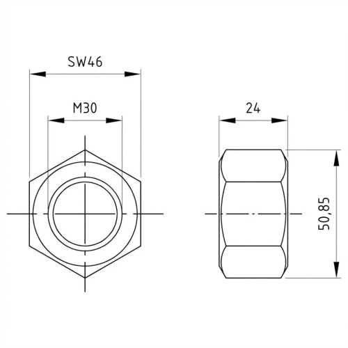 Matica šesťhranná M30 DIN 934 A4-50 000-077 (2)