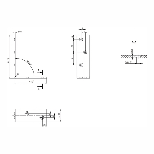 Uholník nosníka KB-1 100x75x30x2,5 000-119 (2)