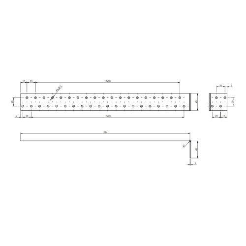 Kotevný uholník KK3 40x400x40x2.0 mm 000-125 (2)
