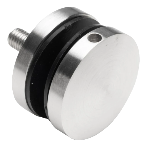 Bodový držiak skla fi 50/8/M10x50, sklo 8-17,52 mm, AISI 304, plochý systém, satén 000-266 (1)