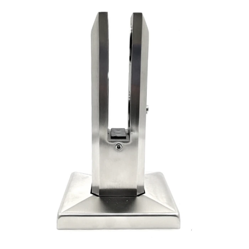 Zvislý držiak skla spigot 50x50/100x100 mm sklo 12-17,52 mm AISI 304 satén 000-291 (1)