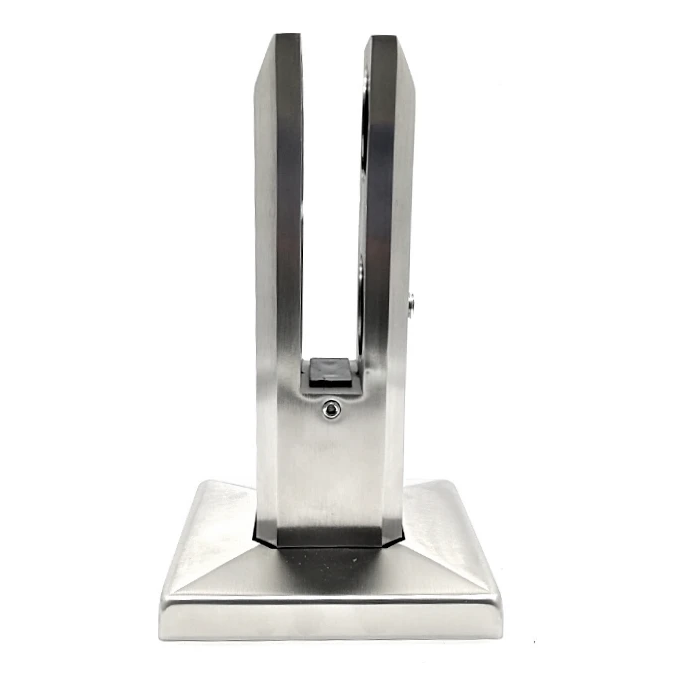 Zvislý držiak skla spigot 50x50/100x100 mm sklo 12-17,52 mm AISI 304 satén 000-291 (1)