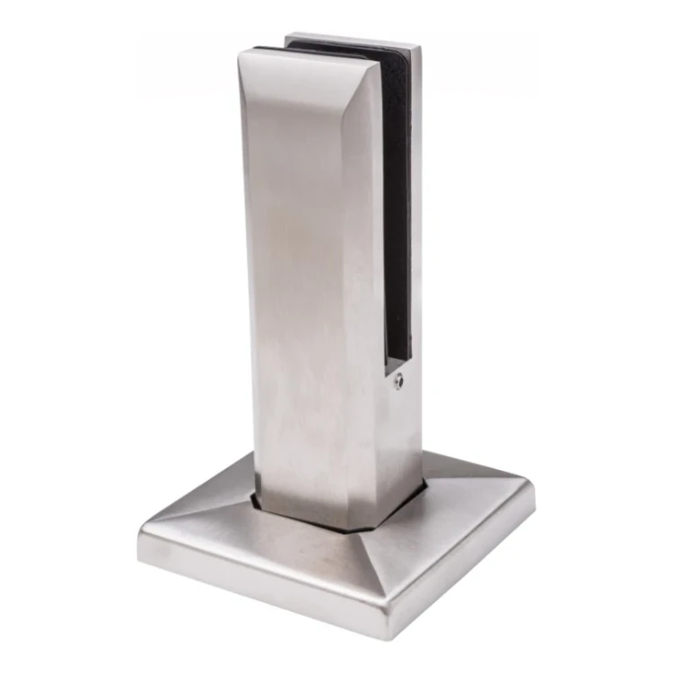 Zvislý držiak skla spigot 50x50/100x100 mm sklo 12-17,52 mm AISI 304 satén 000-291 (3)
